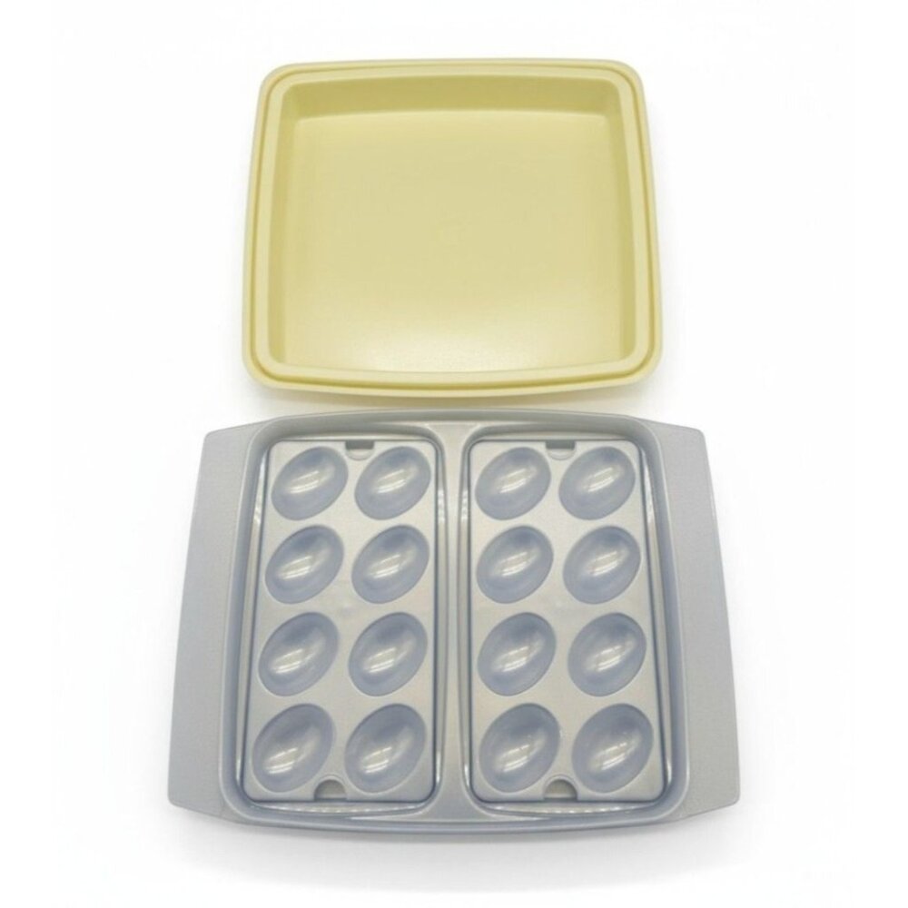 Tupperware Deviled Egg Carrier Set With Lid & 2 Trays For 24 Eggs
